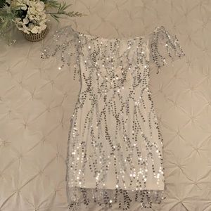 White, off the shoulder, party dress!!